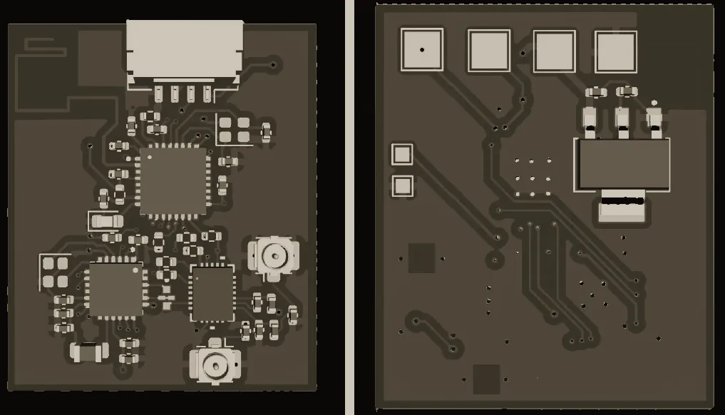 ExpressLRS radio module, both sides